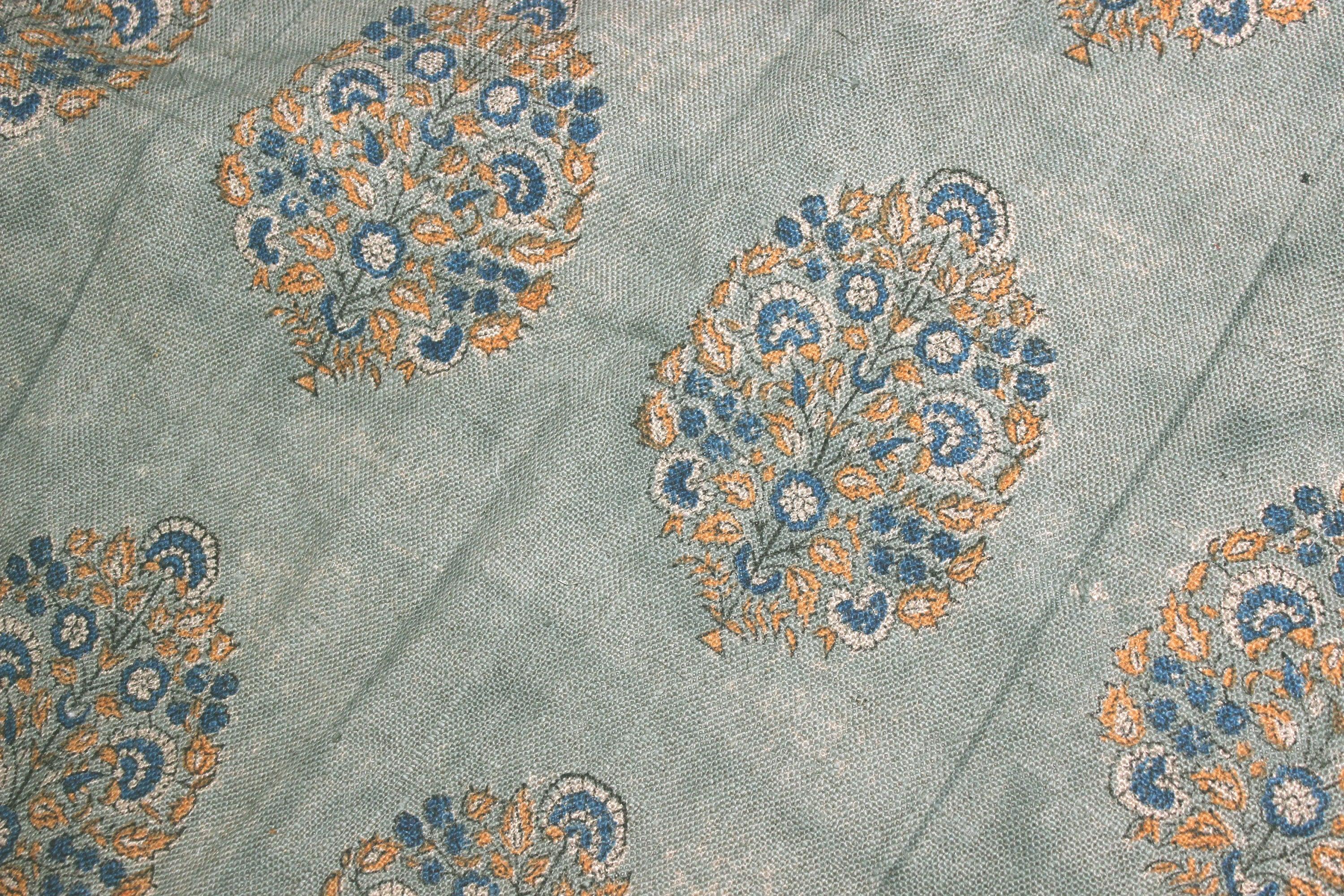 Guldasta  Indian Handblock Print Fabric By The Yard  Indian Handloom Linen  Block Print Fabric  Upholstery, Curtain & Pillow Fabric