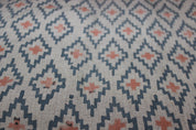 Ikat  Block Print On Linen Fabric  Hand Blocked Printed Indian Fabric By The Yard