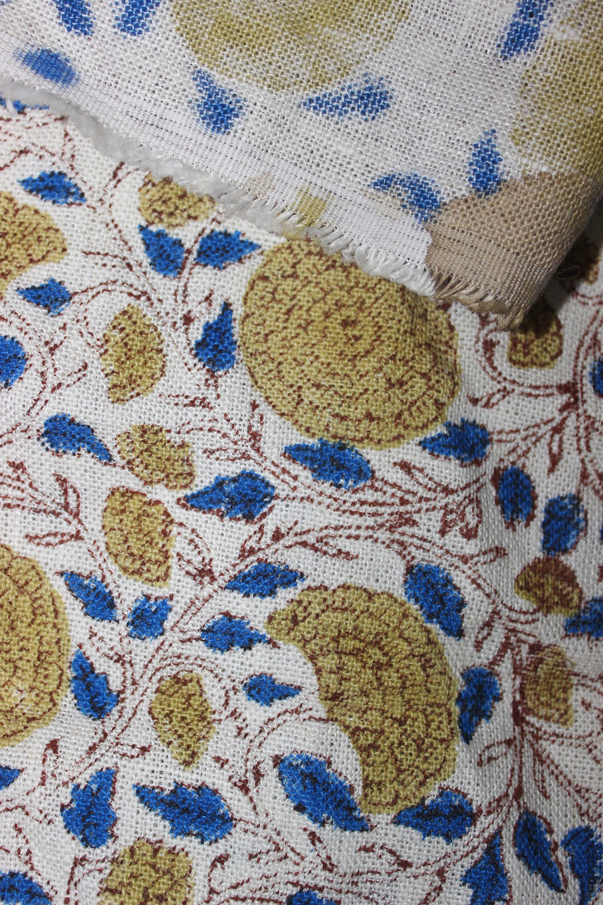 Block Print Linen Fabric, Karwachauth  Fabric  Floral  Print Running Linen, Heavy Upholstery, Hand Blocked Curtains   Printed Tablecloth & Thick Pillow Cover