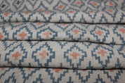 Ikat  Block Print On Linen Fabric  Hand Blocked Printed Indian Fabric By The Yard
