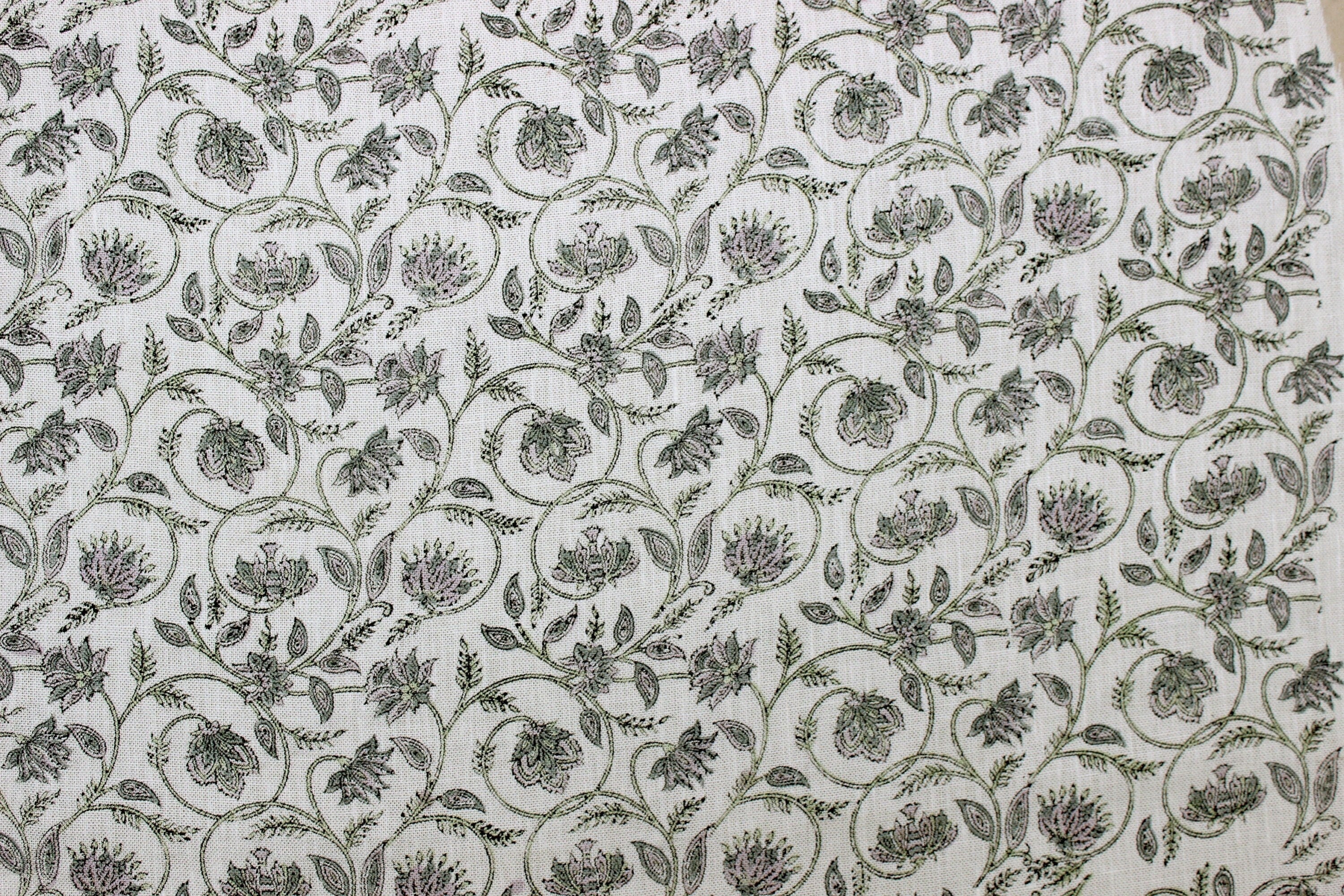 Block Print Linen Fabric, Kurukshetra  Hand Blocked Linen Fabric,Indian Block Print Heavy Natural Fabrics For Pillow Cases, Handloom Upholstery Fabric