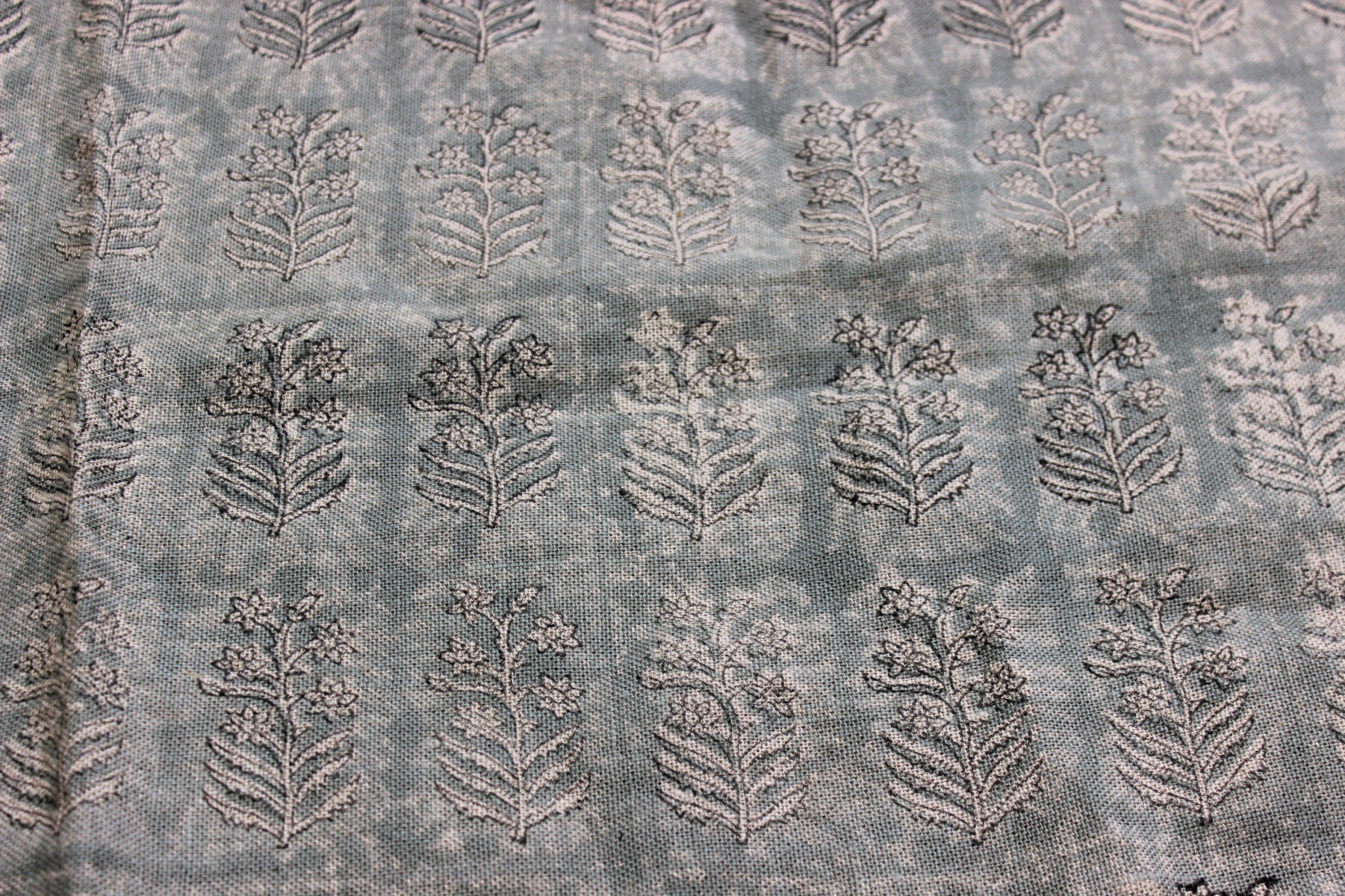 Inderdhanush  Heavy Linen Block Print Fabric Indian Hand Made Art Home Decor