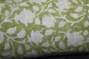 AMRITVELA GREEN Fabric , HandBlock print , Cushion Cover , Upholstery , Floral Print Fabric Home Decor