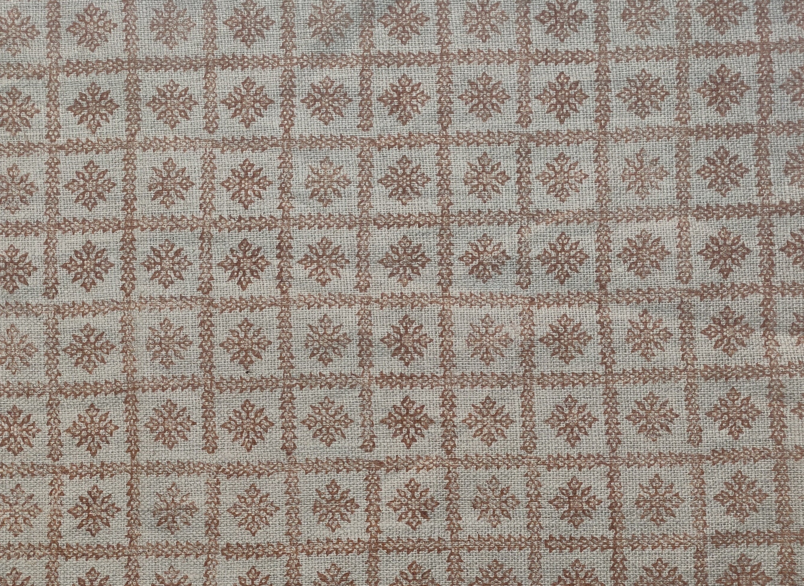 Chopad  Indian Floral Hand Block Printed 100% Linen Cloth, Fabric By The Yard, Fabric For Curtains Pillows Fabric