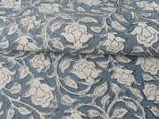 Amritvela  Blockprint Mini Floral Handstamped, Indian Linen Fabric, India Hand Block Print Fabric, Pillow, Cushion, Upholstery