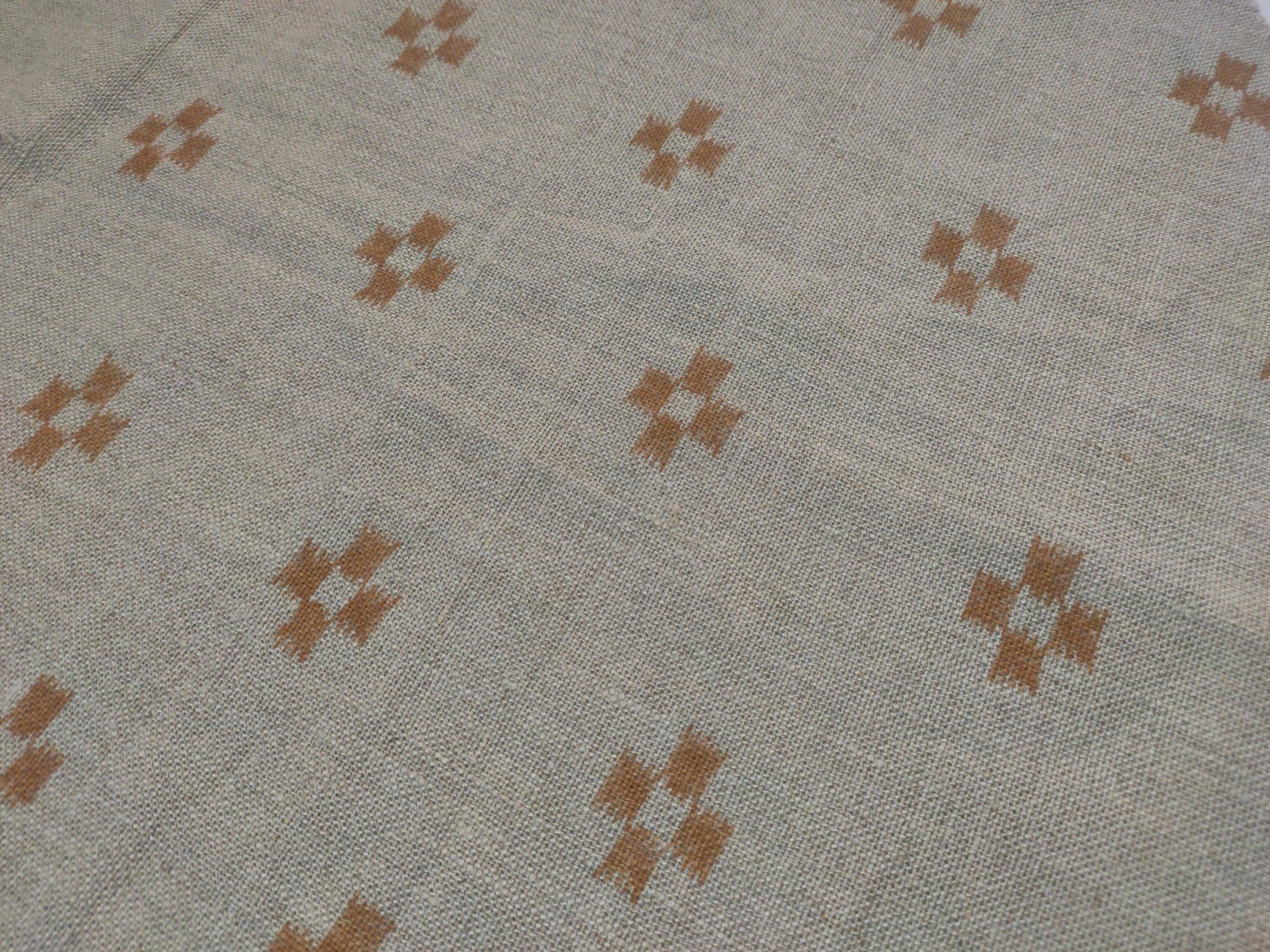 Barfi  Block Print Linen Fabric By The Yard, Grey Natural Vegetable Dye 100% Linen  Weight Fabric, Indian Fabric, Geometric Dots Print
