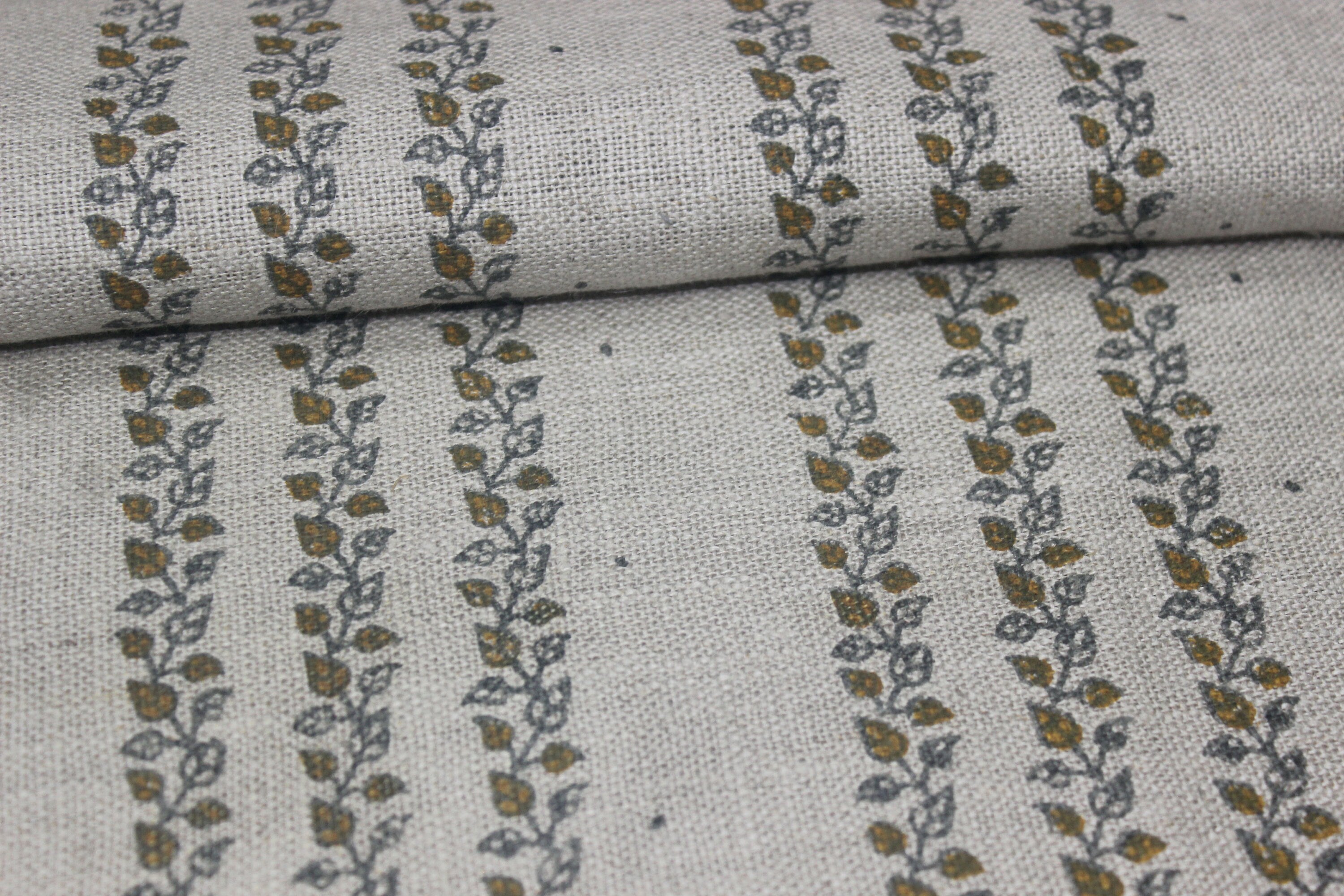 Block Print Linen Fabric, Rakhiphool  Hand Block Printed Fabric, Linen Fabric, Indian Fabric, Fabric By Yard, Block Printed Linen Pillow Covers