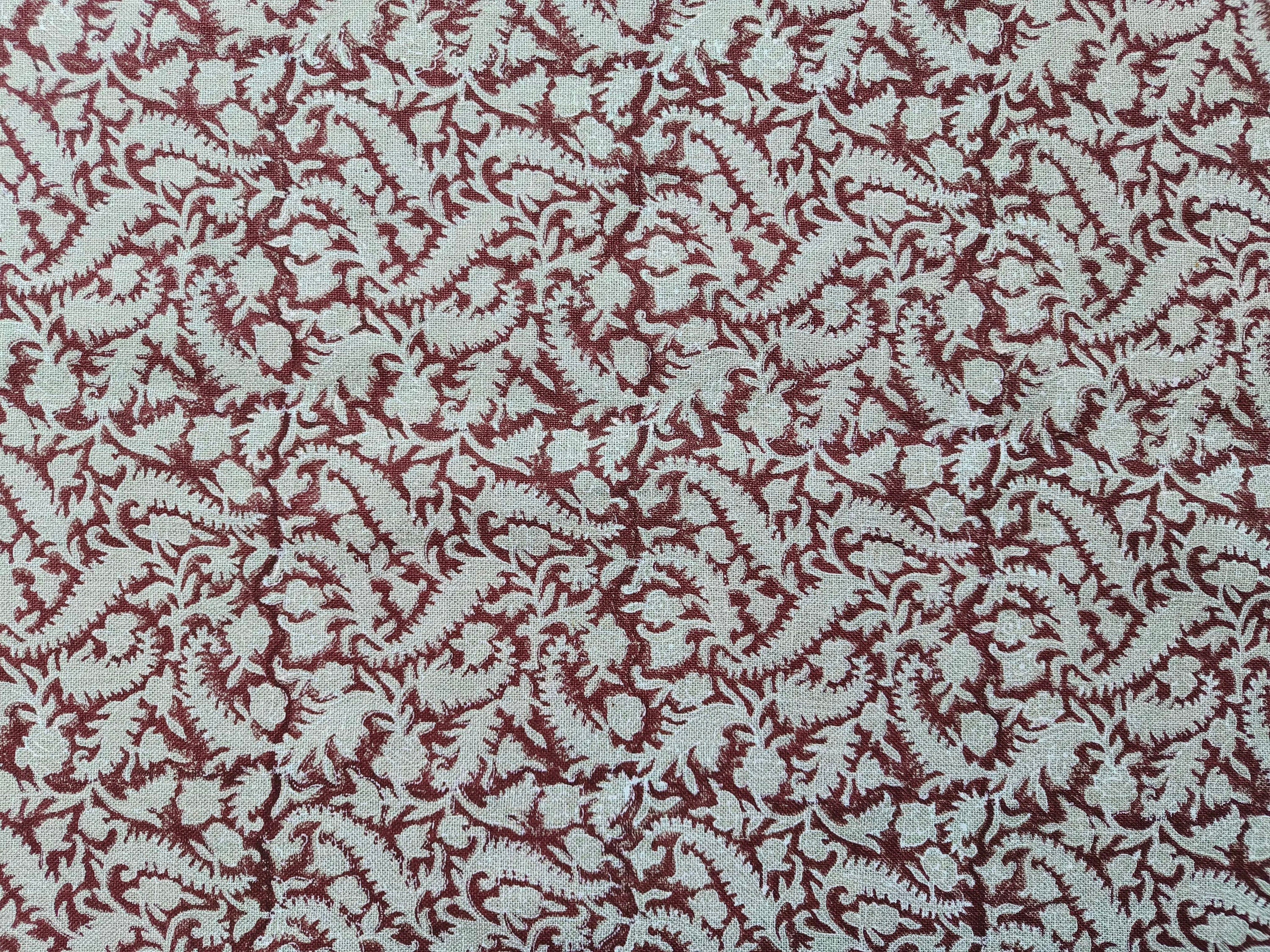 Black Forest  Handloom Block Print  Fabric, Indian Block Print,Fabric For Decorative Cushion,Upholstery Fabric,Fabric By Yard