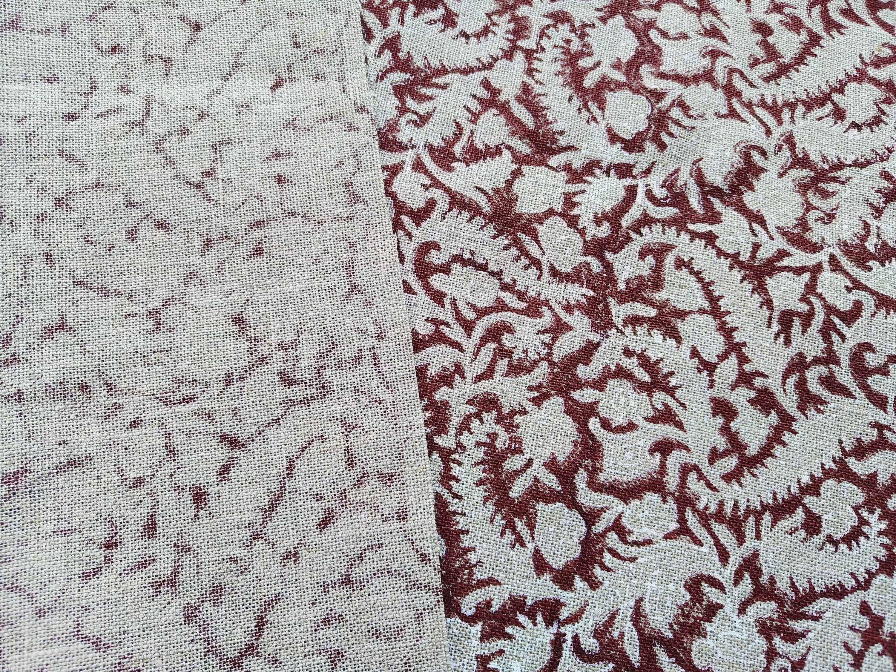 Black Forest  Handloom Block Print  Fabric, Indian Block Print,Fabric For Decorative Cushion,Upholstery Fabric,Fabric By Yard