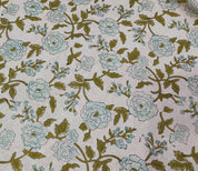 Block Print Linen Fabric, Rameshwaram  Indian Hand Block Fabric, Linen Block Print Textiles, Extra Wide Craft Fabric By The Yard, Floral Print Fabric Linen