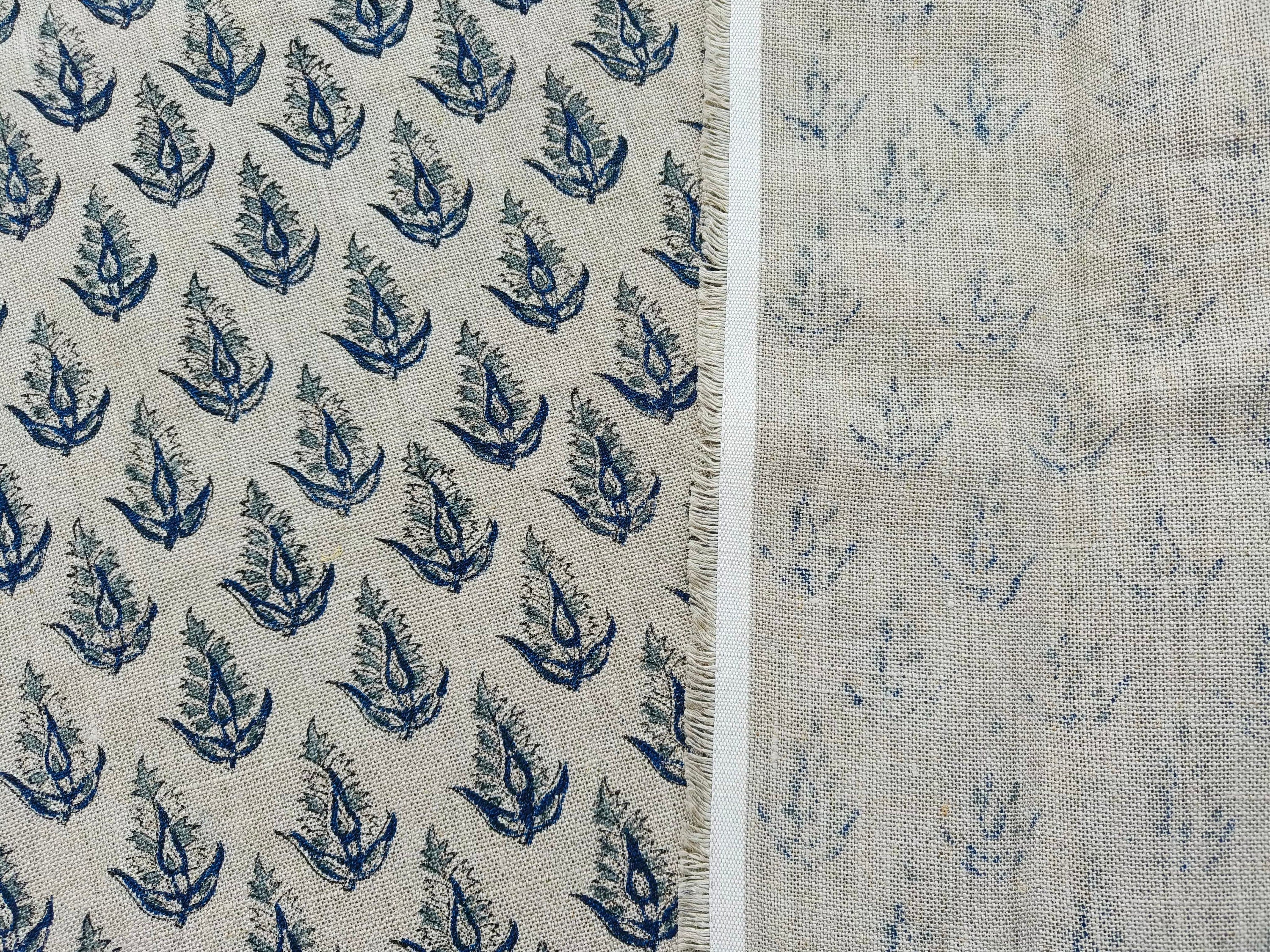 Kanak Buti  Best Fabric For Cushion Cover Heavy Weight Linen Natural Linen By The Yard  Home Decor Fabric  Hand Block Print Fabric