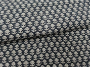 Block Print Linen Fabric, Tarangini Black Best Heavy Linen With Indian Hand Block Print  Running Fabric By The Yard  Perfect For  Upholstery, Pillow & Cushion