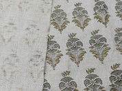 Linen Fabric, Mor Mukut, Block Print, Fabric By Yard, Indian Handloom Fabric, Home Décor