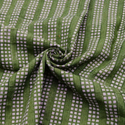 Block Print Linen Fabric, Rubik'S Cube  Green Geometric Block Print Linen Fabric, Also Cotton By The Yard, Modern Home Decor Fabric, Upholstery Cushion Pillow