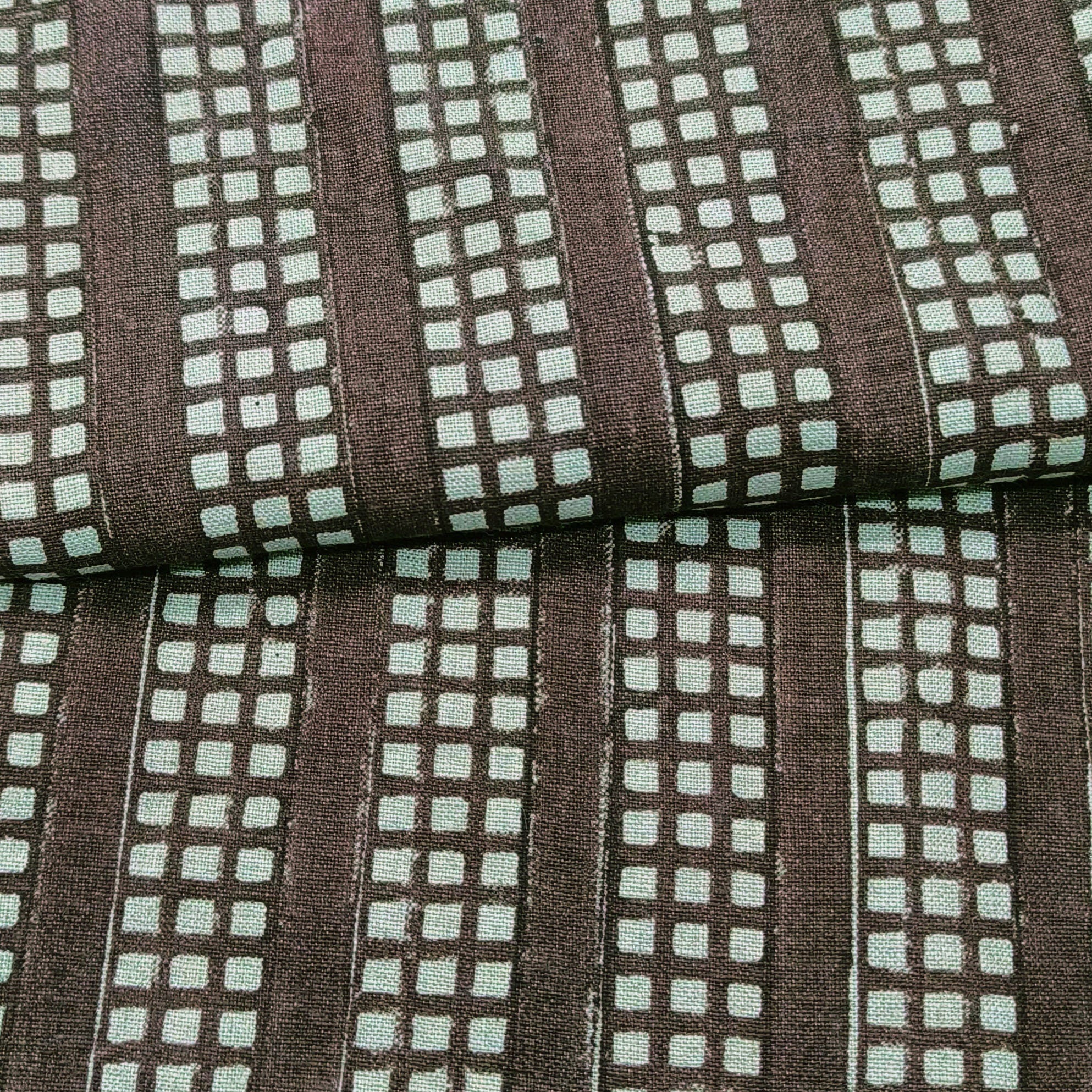 Block Print Linen Fabric, Rubik'S Cube  Chocolate Brown Geometric Block Print Linen Fabric, Also On Cotton Fabric By The Yard, Modern Home Decor  Fabric