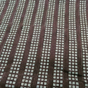 Block Print Linen Fabric, Rubik'S Cube  Chocolate Brown Geometric Block Print Linen Fabric, Also On Cotton Fabric By The Yard, Modern Home Decor  Fabric