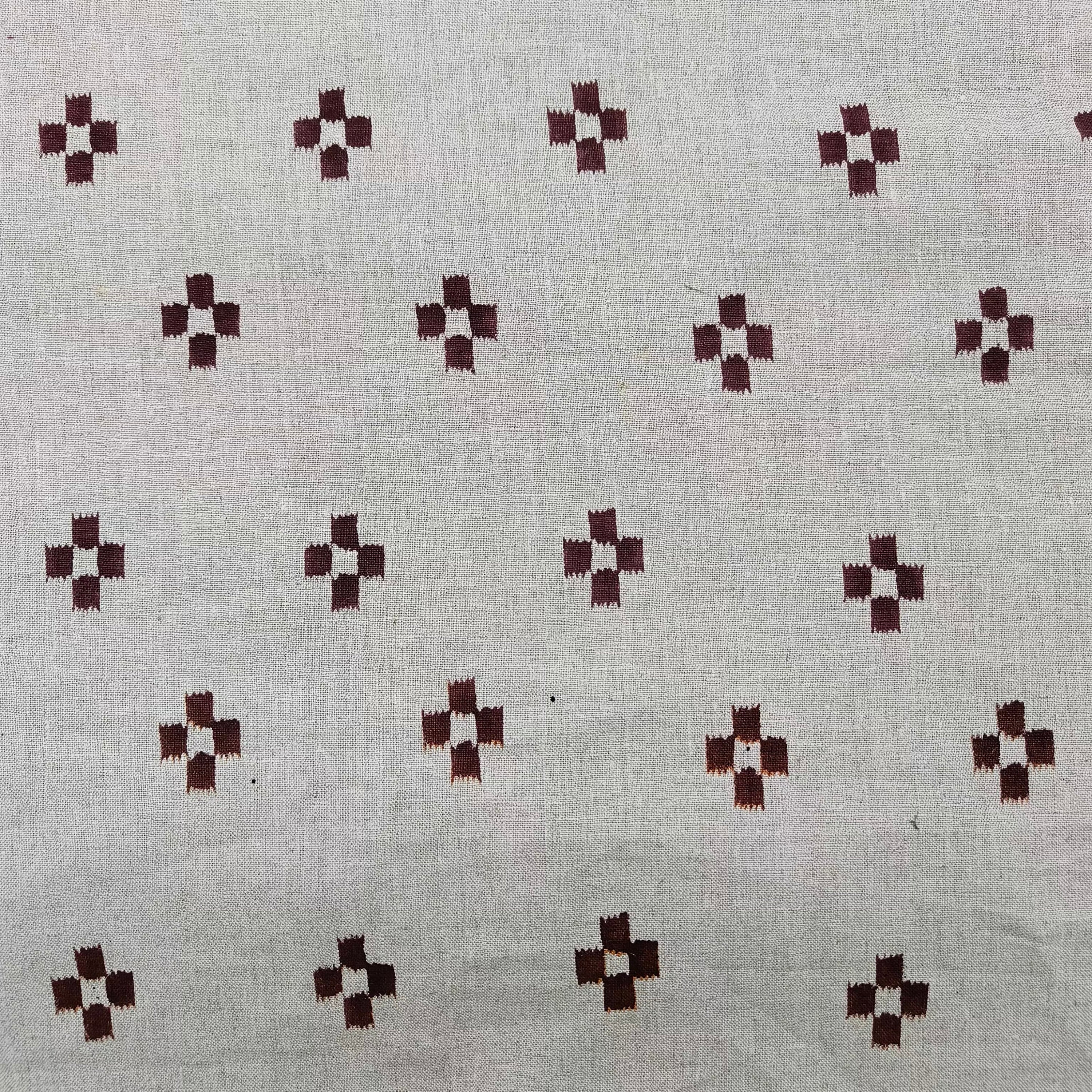 Crossword Pattern  Block Print Fabric, Linen Running Fabric,Indian Fabric, Block Print, Pillow Cover Fabric, Cushion Fabric, Indian Fabric