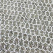 Block Print Linen Fabric, Tulsi Buti  Natural Linen  Block Print Indian Fabric By The Yard  Width 58"  Hand Block Upholstery, Block Print Pillow Cases