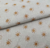 Happy Bloom  Hand Block Print Pure Linen Fabric  Upholstery Fabric By The Yard  Handmade Floral Block Print