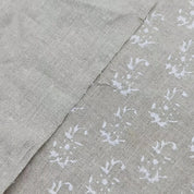 Block Print Linen Fabric, Patjhad White  Natural Pure Linen  Handblock Print Linen  Handloom Linen Fabric  Indian Floral Pattern  Home & Interior