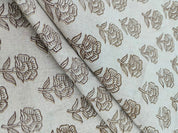 Indian fabric handloom linen pure linen home decor, upholstery fabric, cushion fabric, handprinted, running fabric " Rohini "