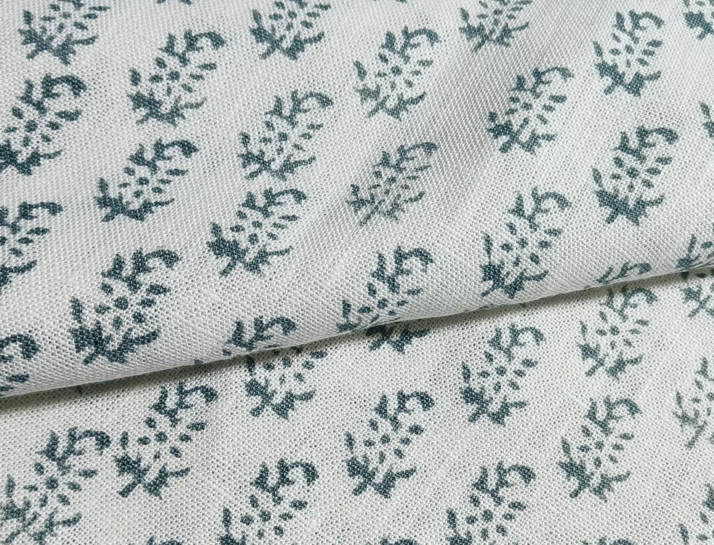 Block print linen fabric, handblock print, for home decor, modern fabric, fabric by the yard, curtain yardage - Patjhad