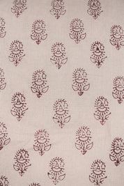 Block Print Pure Linen 58" Wide Indian fabric, Red brown Upholstery Fabric, Curtain Linen By The Yard - Zuri Rust