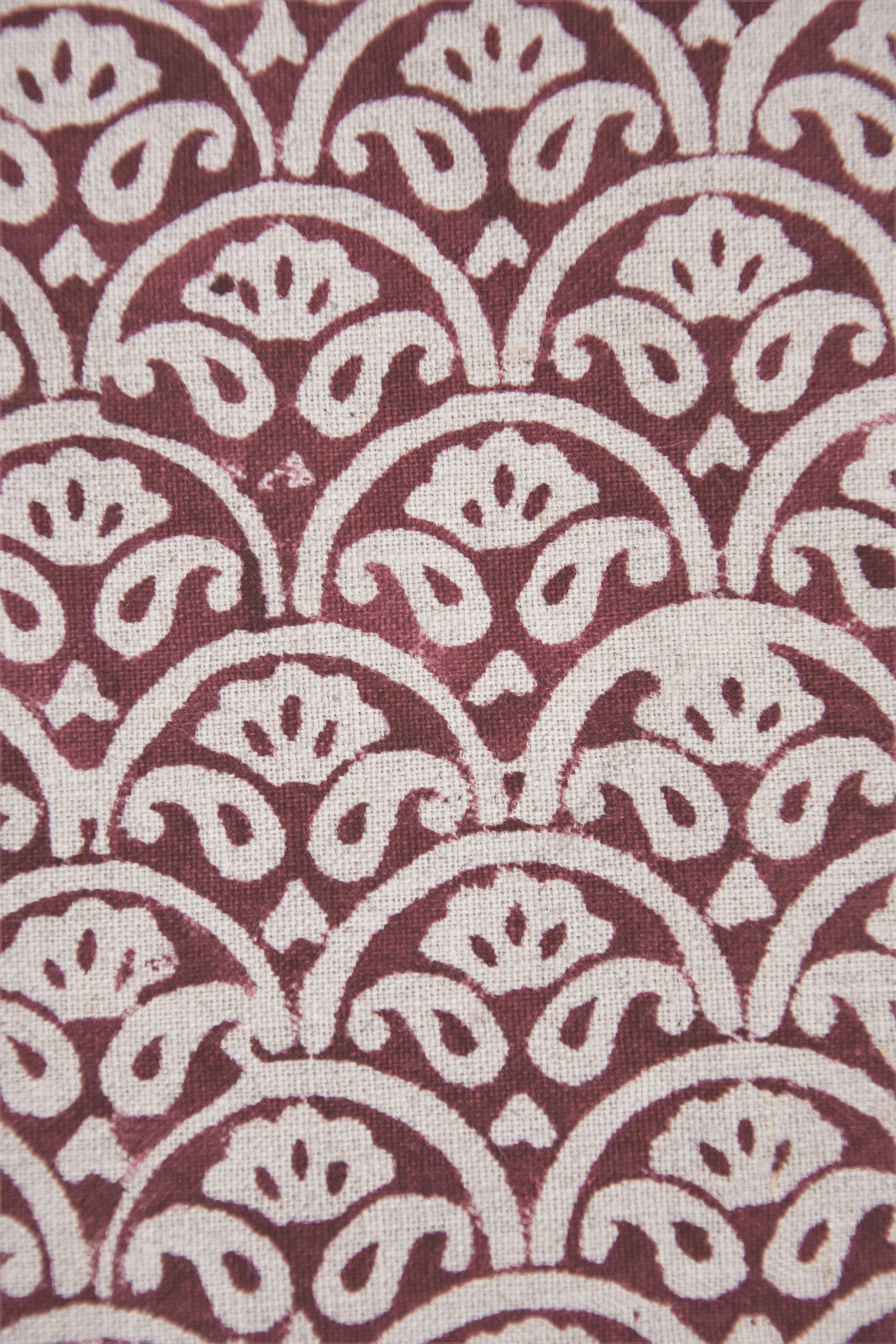 Pure Linen 58" Wide Block printed curtains, Indian Fabric, luxury fabric Linen, upholstery Linen, sewing fabric - Shatru Red