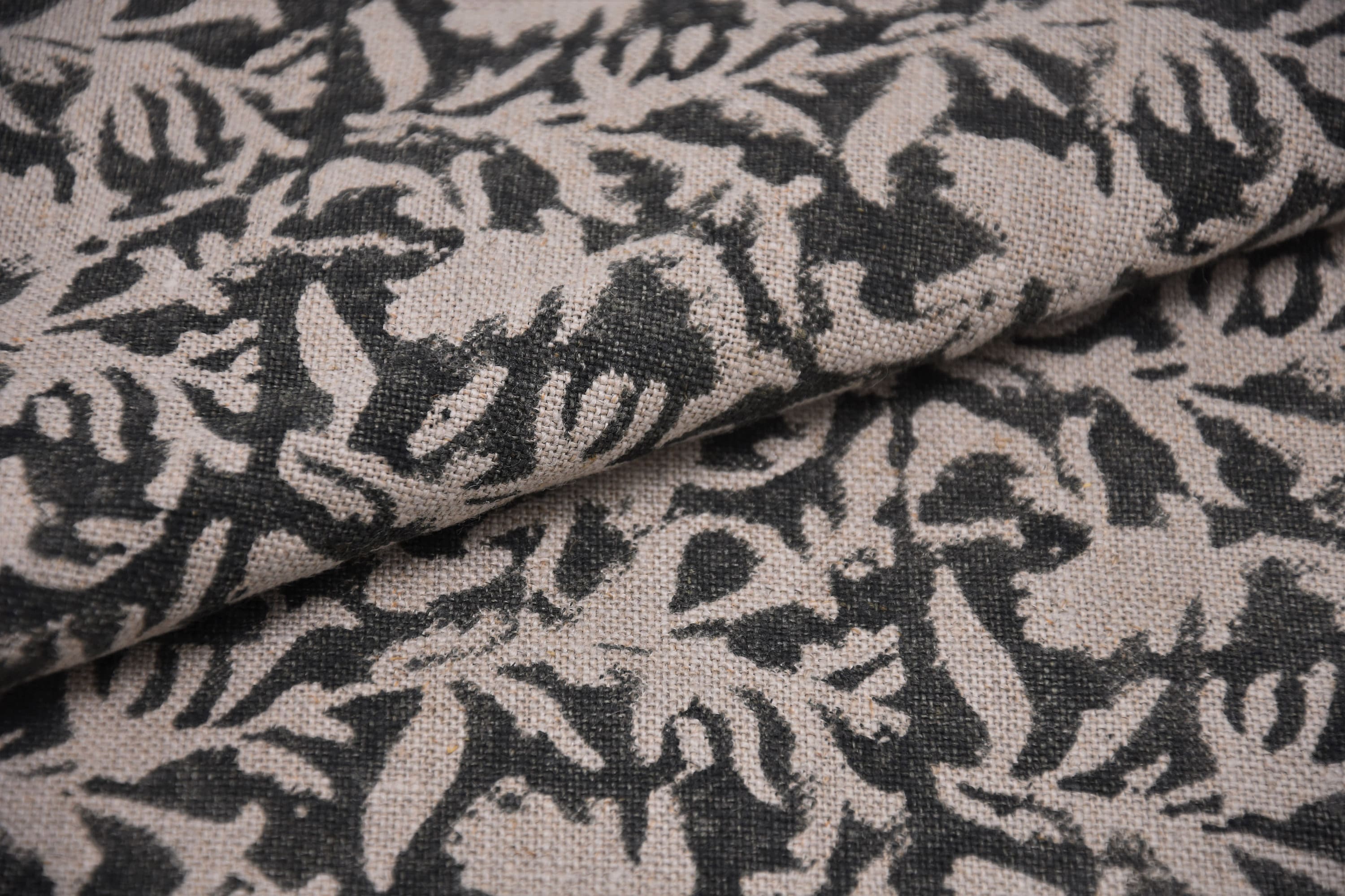 Block Print thick linen 58" Wide, Indian Fabric, floral fabric, Linen by yard, upholstery Linen Pillow Fabric - Imroz
