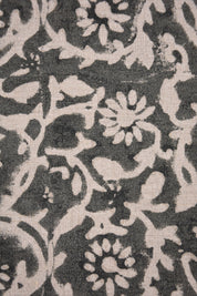 Hand block print pure linen 58" Wide, Indian fabric, floral fabric, linen by yard, upholstery Pillow cover  - Shika