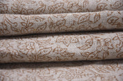 Thick linen 58" wide block print fabric, fabric by the yard, modern hand stamped, Indian Handloom Linen - Visav Jaal