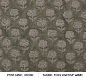 Thick linen 58" Wide, Indian Fabric Handloom Linen, Upholstery Fabric, Cushion Cover, Handprinted, Running Fabric - Rohini