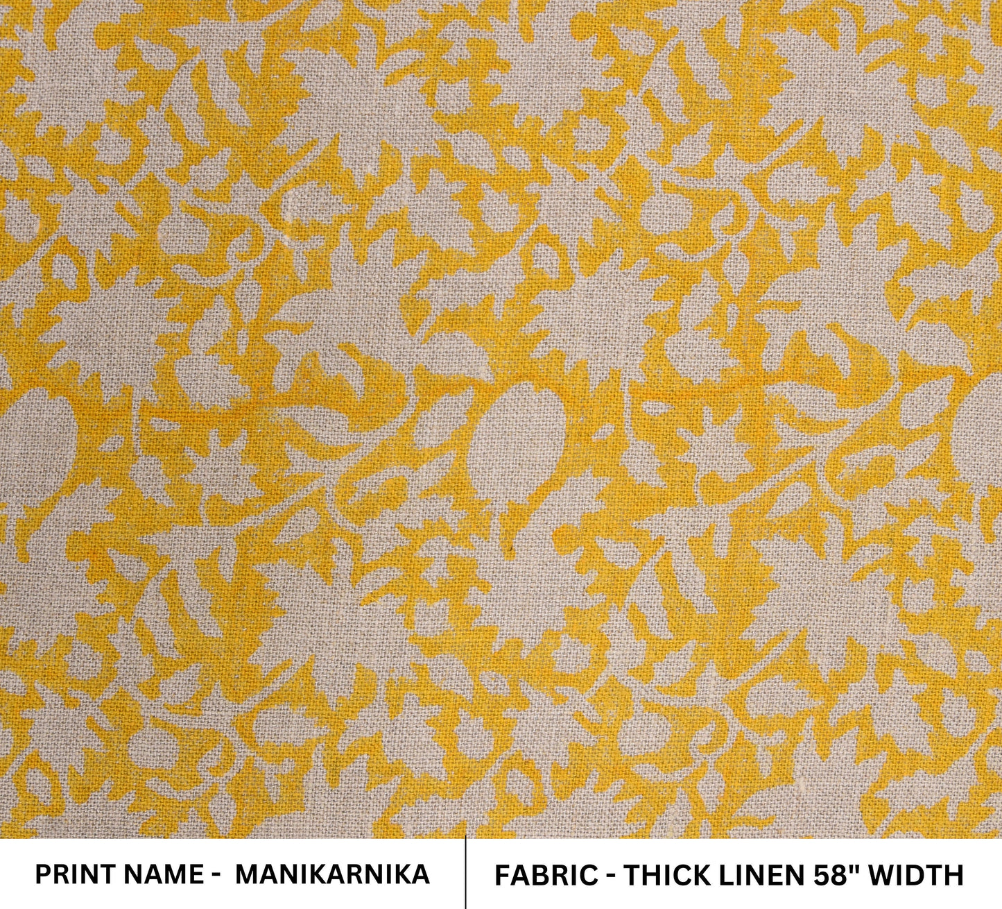 Block print Thick linen fabric fabritual