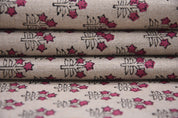 Hand Block Print, Pure Linen 58" Wide, Floral Printed, Sewing Fabric, Pillow Cushion Cover, Upholstery Linen - KESARIYA