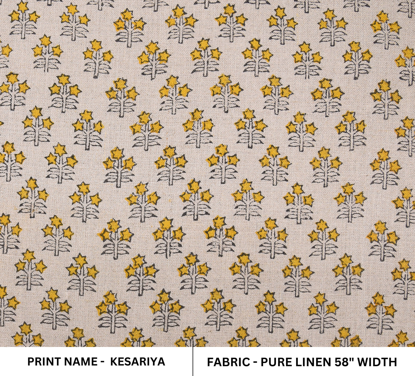 Block print Pure linen fabric fabritual