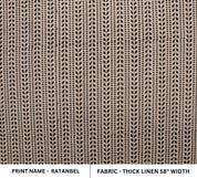 Indian Fabric Block Black Leaf Print, Thick Linen 58" Wide, farmhouse decorative home decor throw pillow cover - RATANBEL