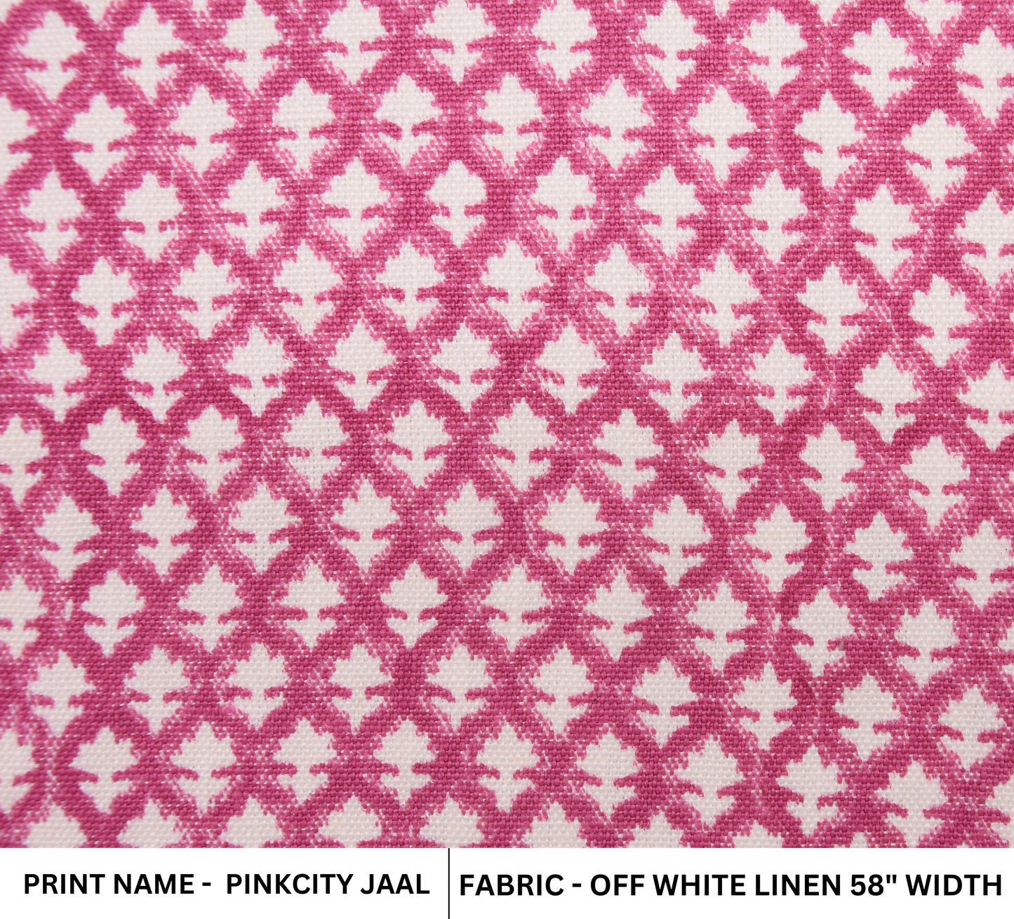 Block print Off White linen fabric fabritual