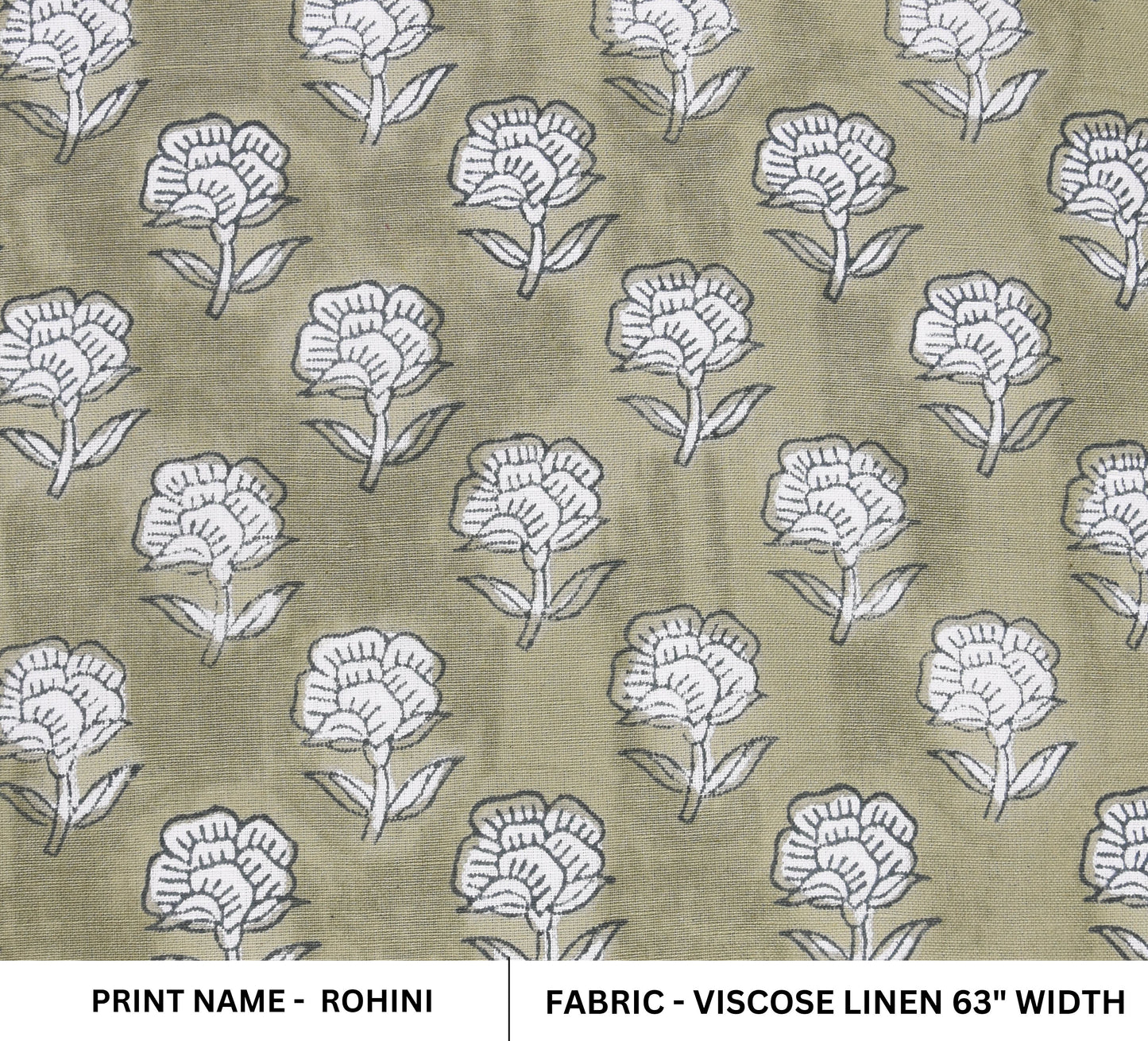 Block print Viscose linen fabric fabritual