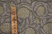 Thick Linen 58" Wide Block Print Fabric, Indian Cushion Cover, Throw Pillow cover, Floral Print, Upholstery  fabric print - Meraki Yellow
