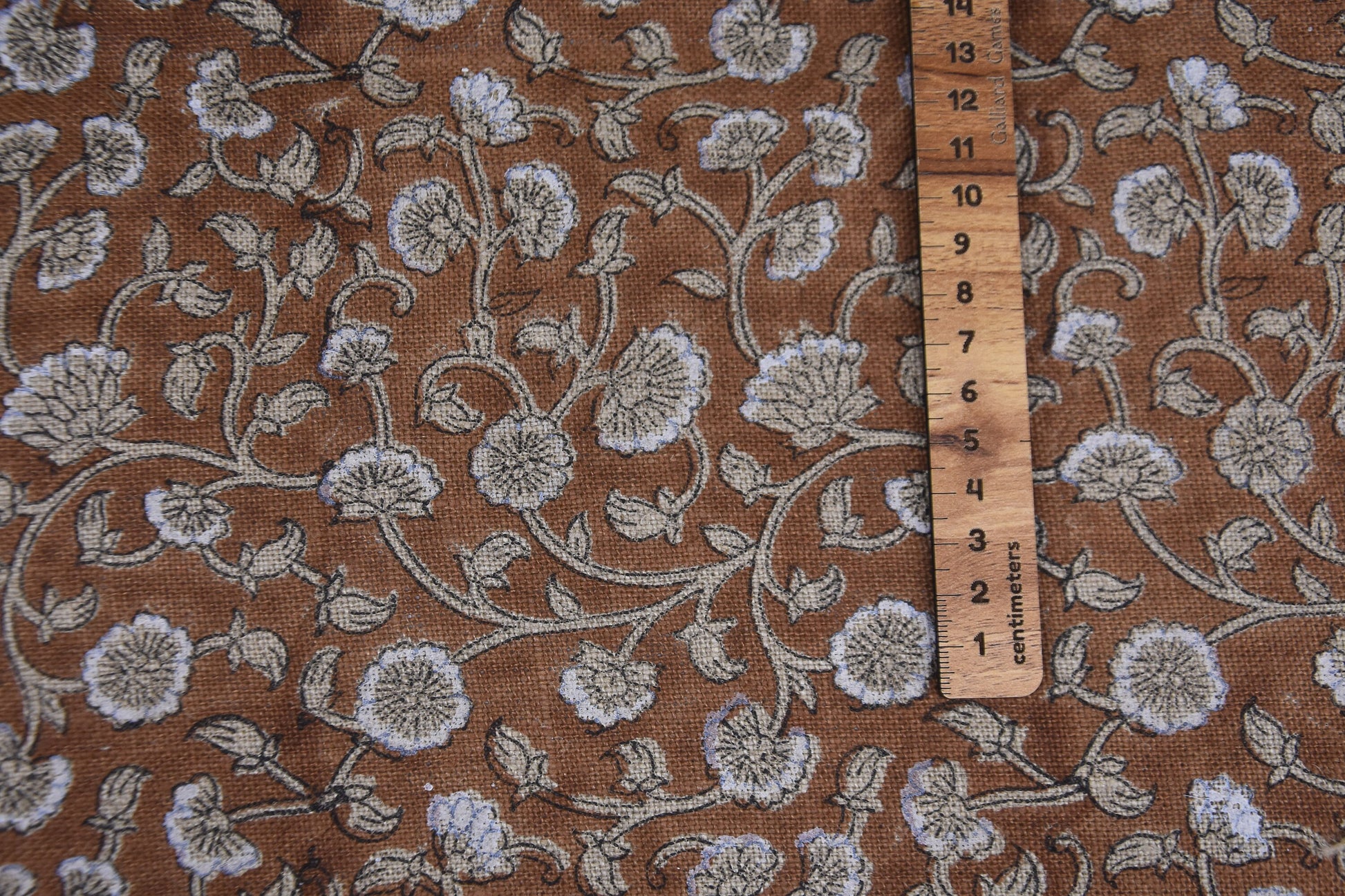 Indian fabric Thick linen 58"wide, hand block print, curtains fabric block print, Pillow cover fabric - HIMACHAL