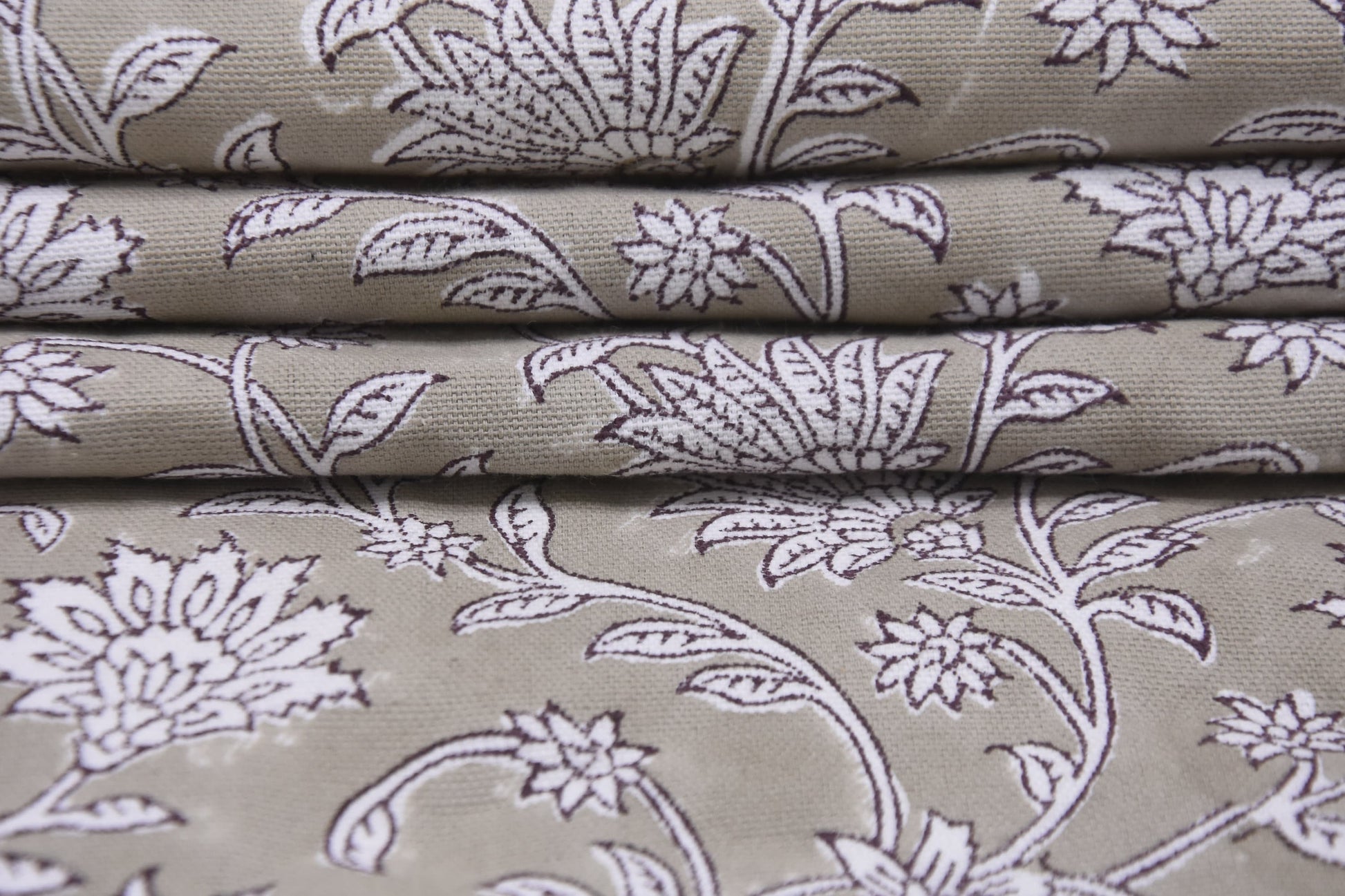 Hand Block Print Thick Cotton 44" Wide Printed Curtain Indian Fabric by the Yard Pillow Cover - JALDHARA