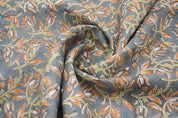 Block print pure linen 58" wide fabric, handmade pillow fabric, linen fabric for table covers, premium linen fabric  - KAMAL DUTTA
