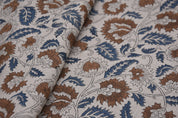Hand block print, pure linen 58" wide window curtains, heavyweight fabric for table cover, lampshades, pillows -MANDAKNI