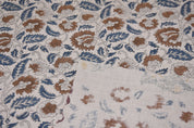 Hand block print, pure linen 58" wide window curtains, heavyweight fabric for table cover, lampshades, pillows -MANDAKNI