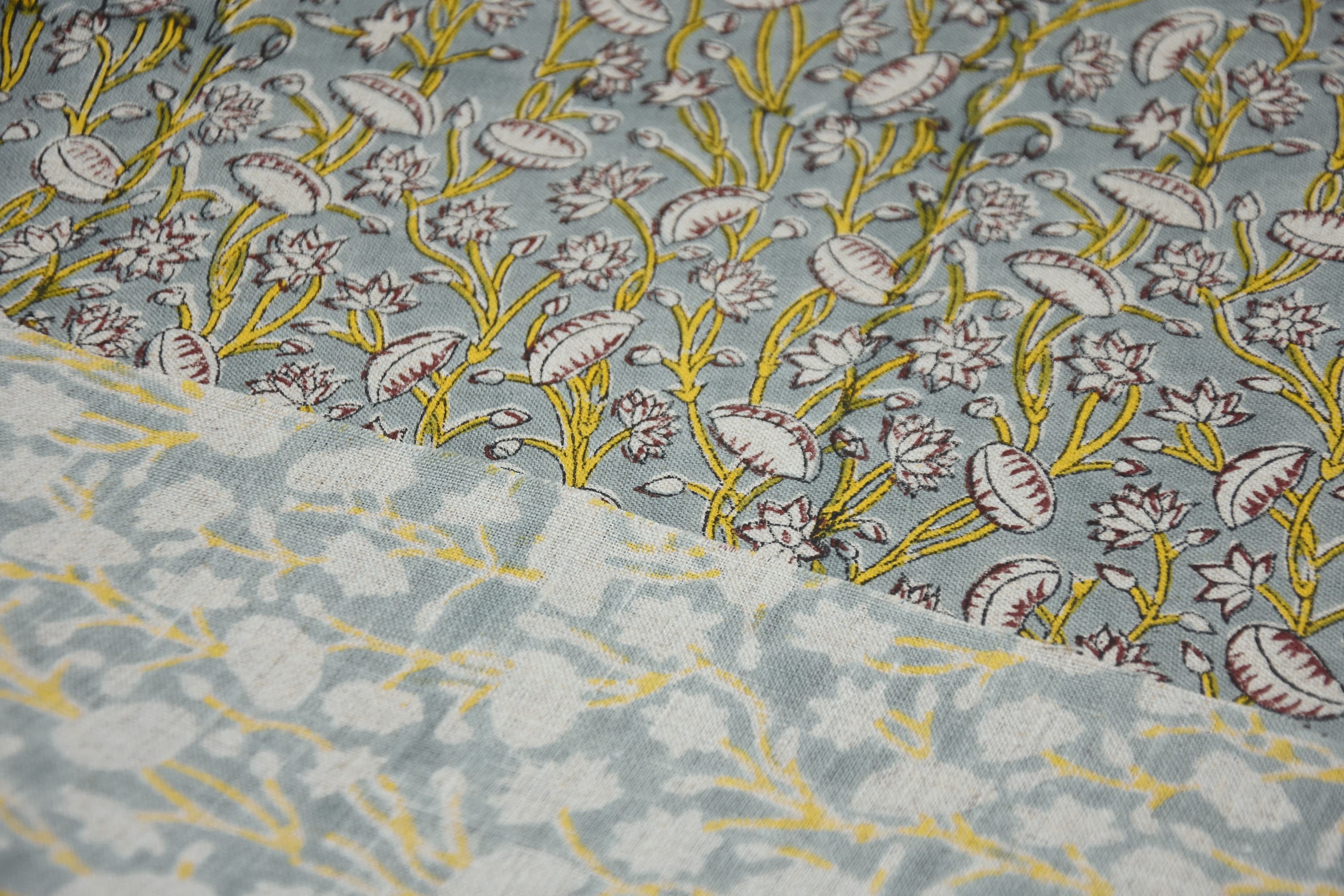 Hand printed fabric, pillow cover fabric, pure linen 58" wide, hand block print, upholstery fabric, linen by yard - PISTA