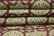 Block print pure linen 58" wide fabric for window curtains, pillow cover, sofa cushions, Indian block print - BHIJNI