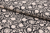 Block print linen fabric, thick cotton 44" wide, Indian fabric, window shades and curtains, durable cotton fabric - CHAKRI