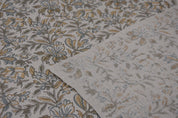 Pure linen 58" wide fabric, handmade block print, linen tablecloth, linen fabric by yard, decorative floral pillows - QUDRAT