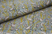 Hand printed fabric, pillow cover fabric, pure linen 58" wide, hand block print, upholstery fabric, linen by yard - PISTA