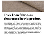 Linen block print cushion covers, thick linen fabric, handmade art, sewing fabric, upholstery linen for window curtain - SURMAI BORDER